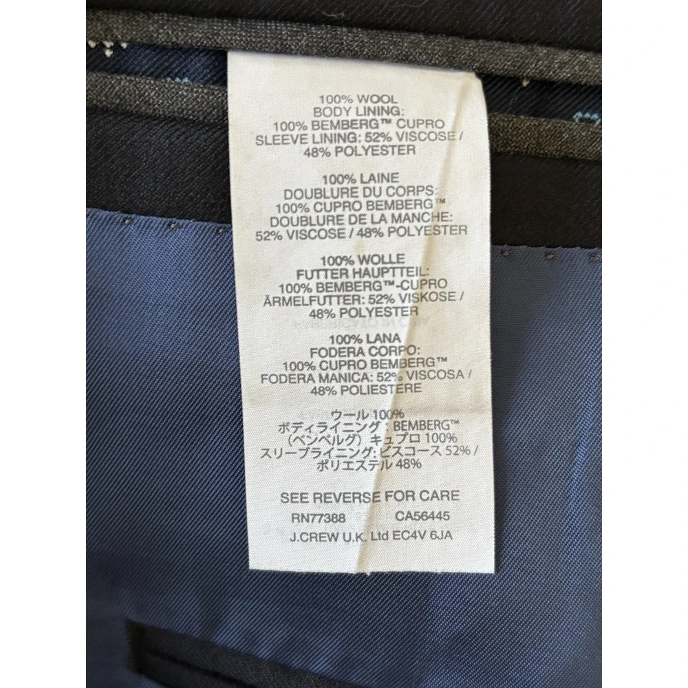 J.Crew Blazer Men's 36S Ludlow Super 130s Wool Loro‎ Piana 2 Button Navy Blue